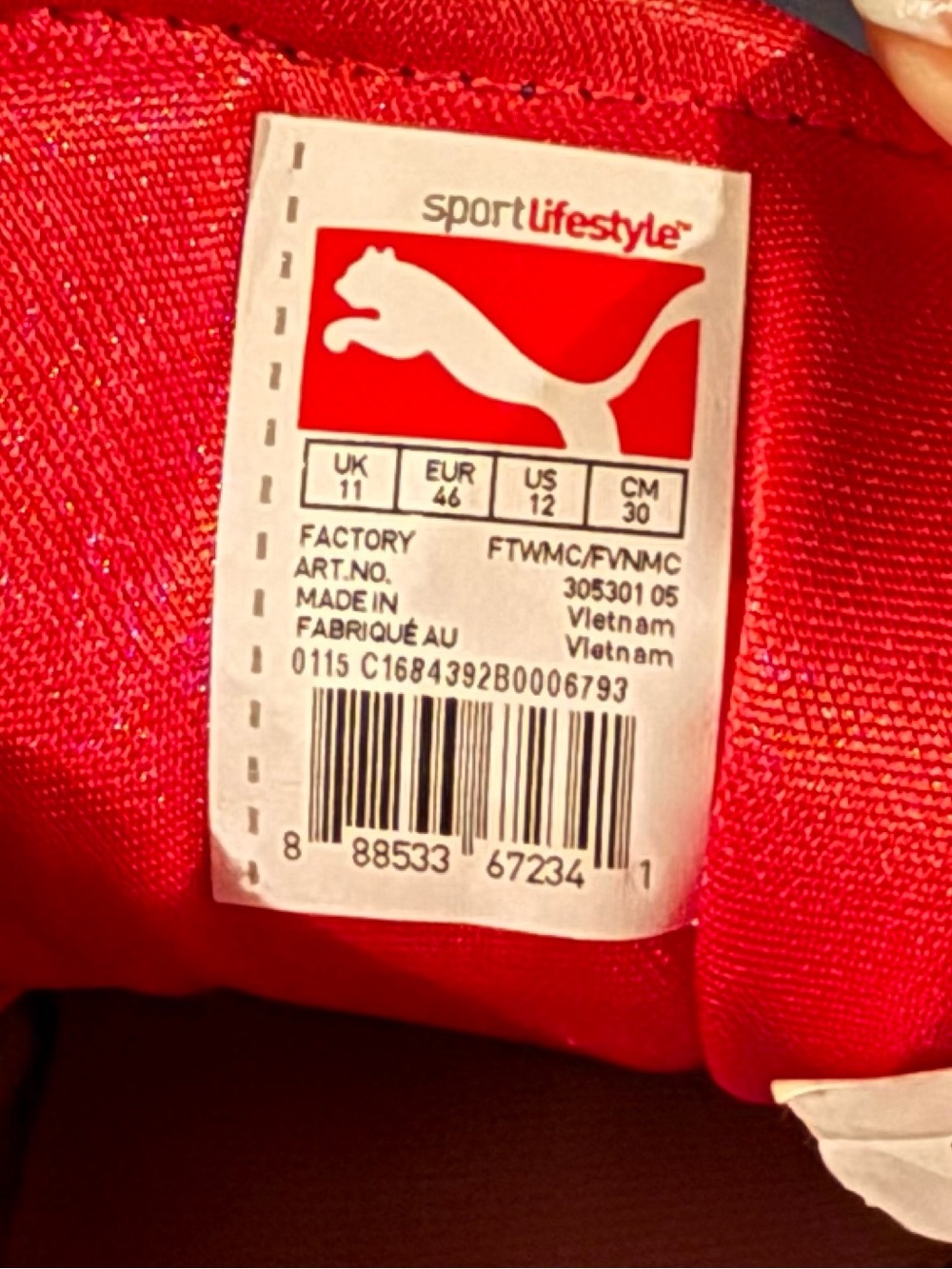 Puma Men's Puma Scuderia Ferrari sneakers in a blue, white, red tennis shoe 12 - Picture 4 of 7